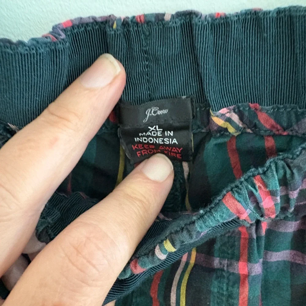J. Crew plaid pajama pants XL